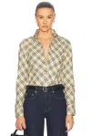 Burberry Button-down Shirt With Check Pattern In Grain Ip Check