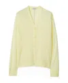 Burberry Button-up Wool Cardigan In Yellow