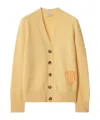 Burberry B Shield Wool Blend Cardigan In Sandstone