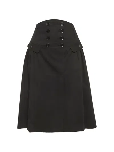 Pre-owned Burberry Buttoned Cabardine Pencil Skirt In Black