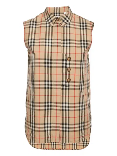Pre-owned Burberry Buttoned Check Shirt In Neutral