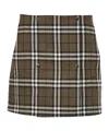 Burberry Chic Wool Mini Skirt With Side Pockets In Green