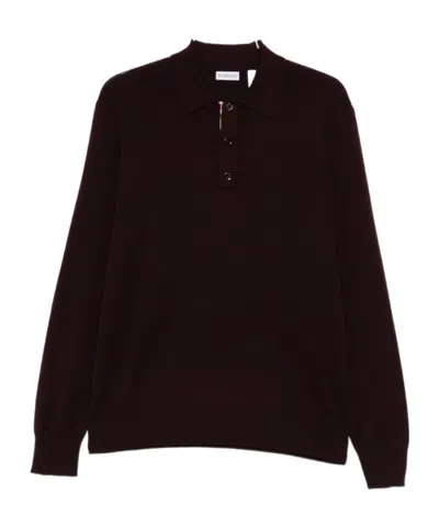 Burberry Long-sleeved Sweater In Brown