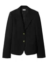 Burberry Buttoned Tailored Blazer In Black