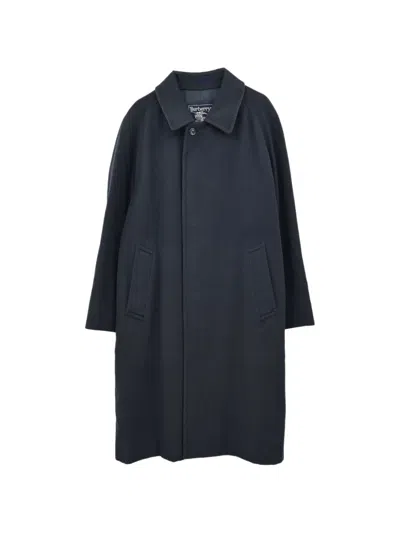 Pre-owned Burberry Button-up Wool Coat In Blue