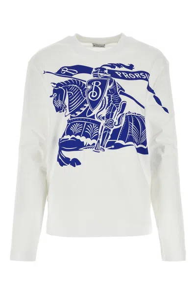 Burberry Equestrian Knight-motif Cotton T-shirt In White