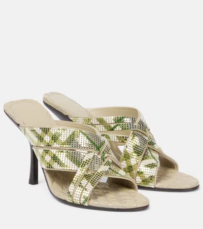 Burberry Check Mules In Multicoloured