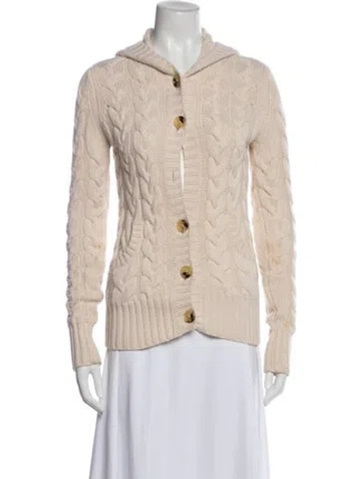 Pre-owned Burberry Cable Knit Open Front Sweater In Neutral