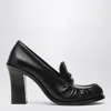 Burberry Leather Cadet Heeled Loafers In Black