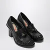 Burberry Cadet Black Leather Loafers With Heel Women
