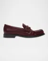 Burberry Cadet Grained Calf Leather Penny Loafers In Burgundy