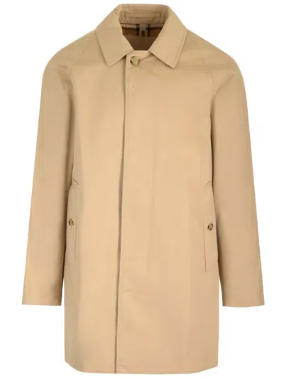 Burberry Camden Heritage Single-breasted Car Coat In Beige O Tan