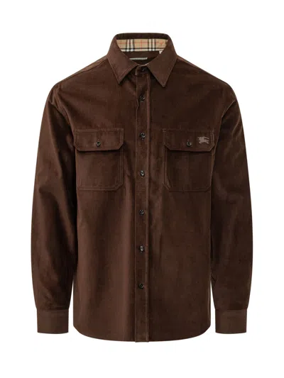 Burberry Cadoc Long-sleeve Shirt In Brown