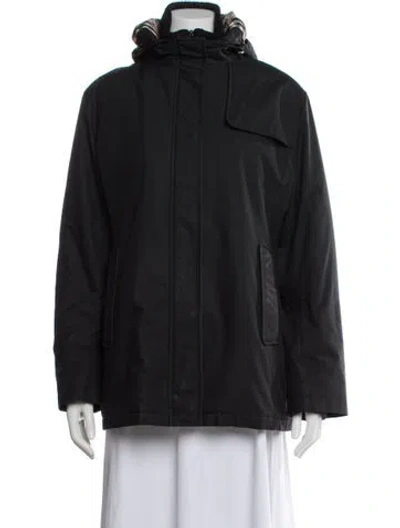 Pre-owned Burberry Calandra Parka In Black