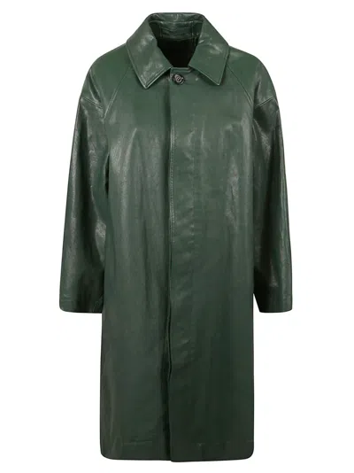 BURBERRY BURBERRY CALF GRAIN LEATHER COAT