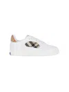 Burberry Low Top Sneakers Padded Collar Rubber Sole In White