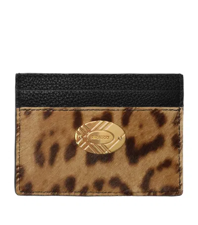 Burberry Calf Hair Cotswolds Card Holder In Black