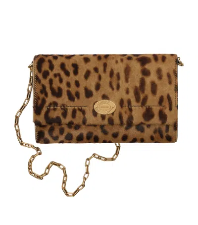 Burberry Calf Hair Leopard-print Cotswolds Wallet In Black
