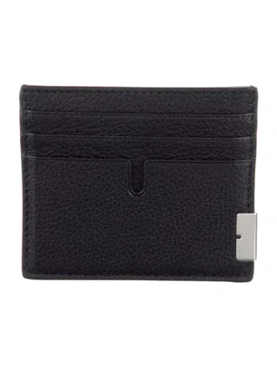 Pre-owned Burberry Calf Leather Card Holder W/ Tags In Black