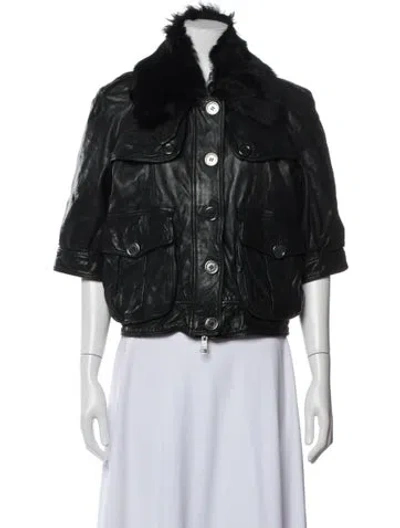 Pre-owned Burberry Calf Leather Jacket In Black
