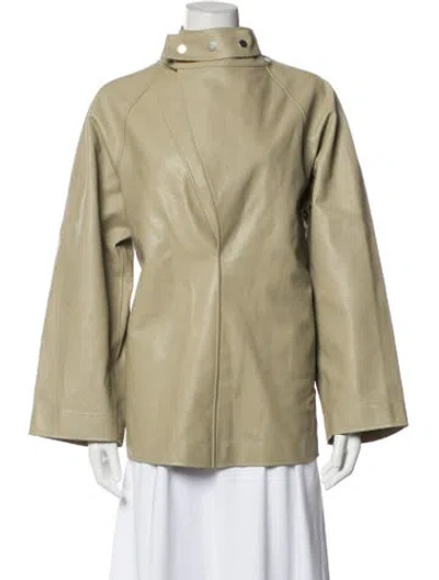 Pre-owned Burberry Calf Leather Jacket In Green