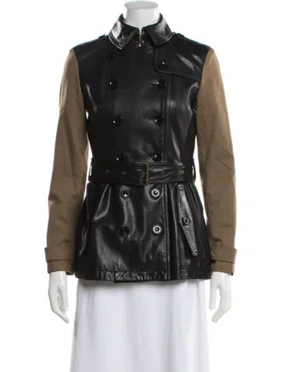 Pre-owned Burberry Calf Leather Jacket W/ Tags In Black