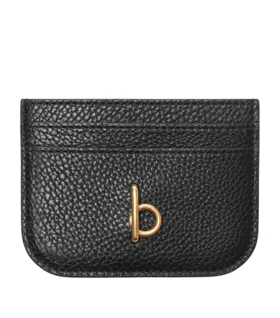 Burberry Calf Leather Rocking Horse Card Holder In Black