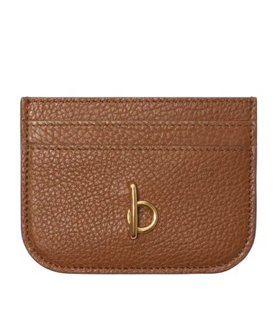 Burberry Calf Leather Rocking Horse Card Holder In Brown