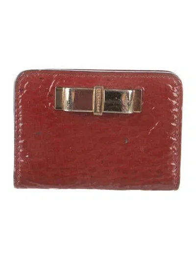 Pre-owned Burberry Calf Leather Wallet In Red