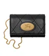 Burberry Calfskin Strand Chain Wallet In Brown