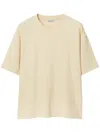 Burberry Logo Embroidered Cotton T-shirt In Calico