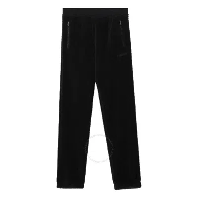 Burberry Camberwell Crest Straight Leg Fleece Trousers In Black