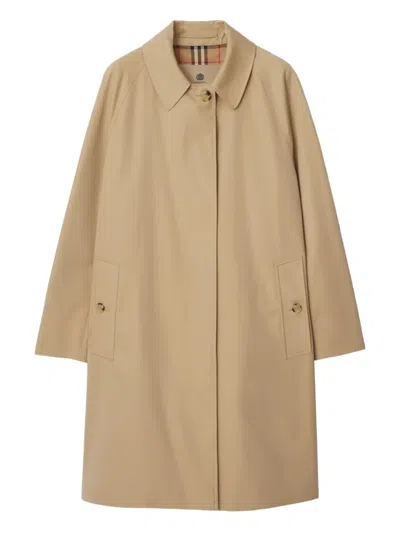 Burberry Camden Heritage Button Coat In Nude