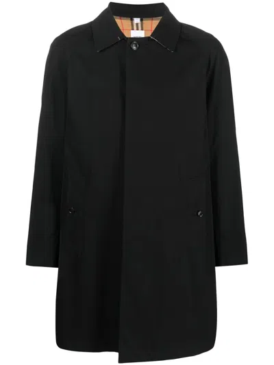 Burberry Camden Heritage Car Coat In Black
