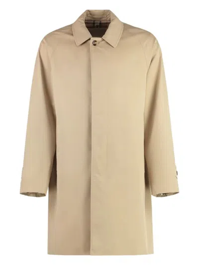Burberry Camden Heritage Car Single Breasted Coat In Beige