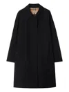 Burberry Gabardine Mid-length Camden Heritage Car Coat In Black