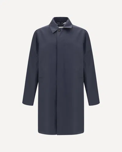 Burberry Men Camden Heritage Coat In Blue