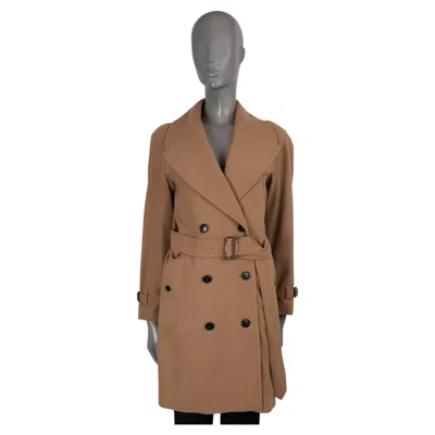 Pre-owned Burberry Camel Brown Wool 2018 Cranston Trench Coat Jacket 4 Xs
