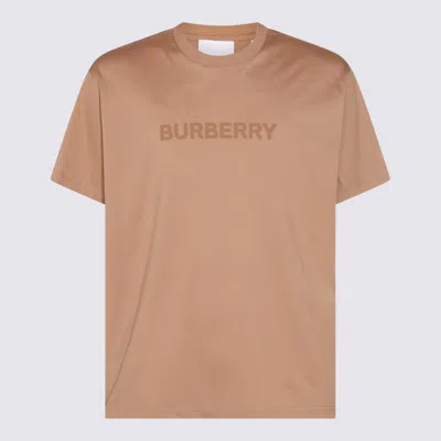 Burberry Camel Cotton T-shirt In Brown