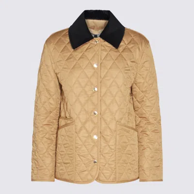 Burberry Camel Down Jacket In Brown