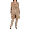 BURBERRY BURBERRY CAMEL HAIR FEATHER DETAIL SINGLE-BREASTED TAILORED COAT