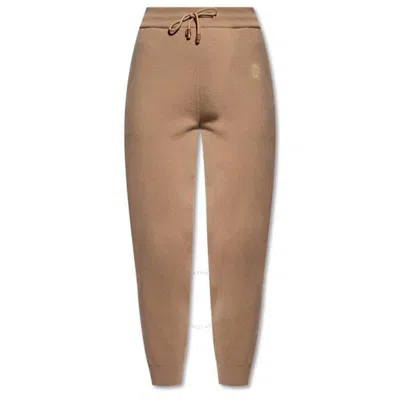 Burberry Camel Josee Monogram Knitted Track Pants In Brown