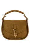 Burberry Camel Suede Hebden Handbag