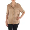 Burberry Camel Tierney Bowling Pajama Shirt In Yellow