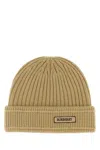 Burberry Camel Wool Beanie In Sand