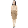 BURBERRY BURBERRY CAMEL WOOL CASHMERE BUTTON PANEL DETAIL A-LINE SKIRT