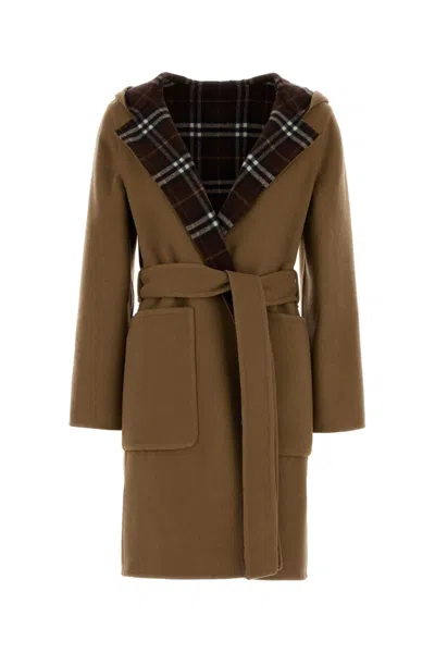 BURBERRY BURBERRY CAMEL WOOL REVERSIBILE COAT