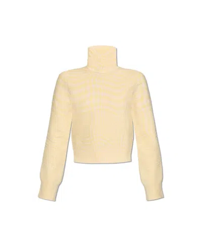 Burberry Cameo Ip Pattern Wool Sweater In Neutral