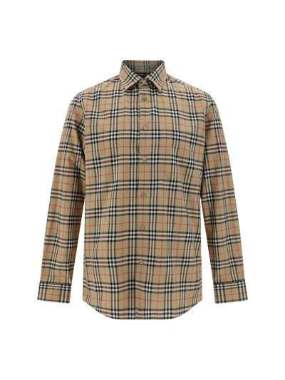 Burberry Camicia Casual Simson In Beige