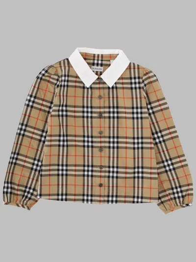 Burberry Camicia Logata In Brown